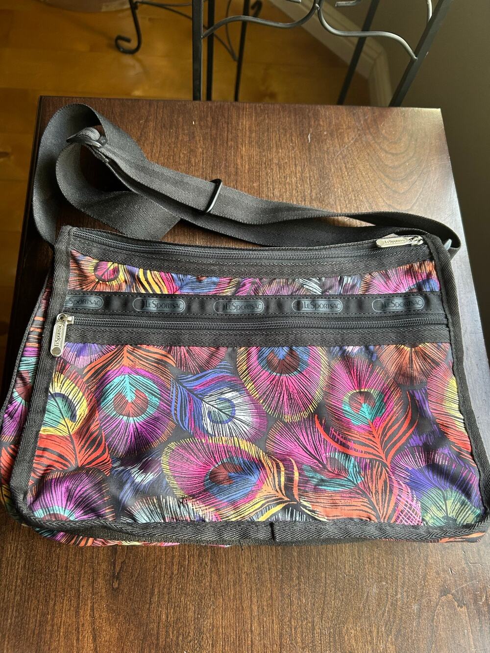 LeSportsac Peacock Feathers Masquerade Crossbody Bag messenger tote